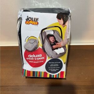 Jolly Jumper Deluxe Sneak-a-Peek Infant Carseat Cover - Gray